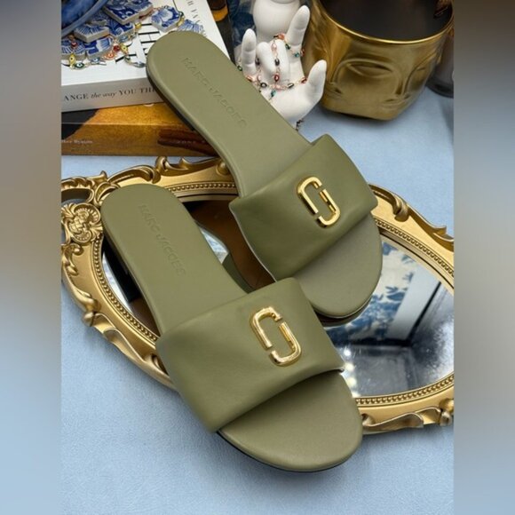 🆕 MARC JACOBS 🧿 NWOB The Snapshot Slide, Reed Green - Sz 38 US 8 - Picture 6 of 12